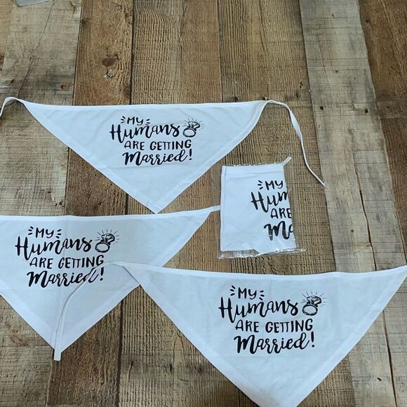 ONE My Humans are Getting Married Dog Bandana, Emgagement announcement - Picture 1 of 3